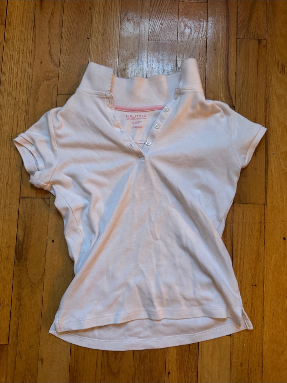 Nautica Girls Light Pink Short-Sleeve Polo Shirt